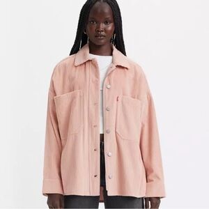 Levi's Women's Corduroy Oversized Utility Shirt Jacket Rose Mist XS